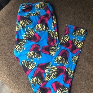 🦄 leggings 🦄  🍟 fries! Lularoe, gently used